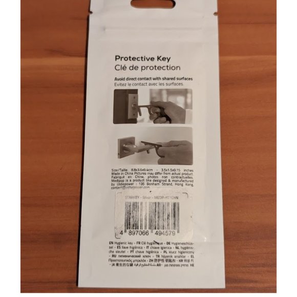 MEDIPOP Starkey Protective Keychain Silver No Touch Doors & Buttons NEW Unisex - Picture 4 of 9